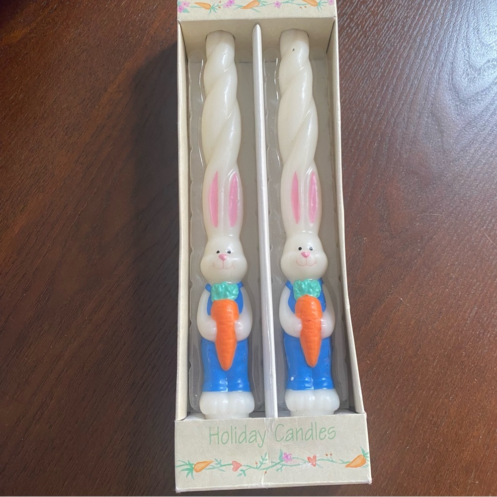 Vintage Russ Easter Candles Bunny with twisted Shaped Ears